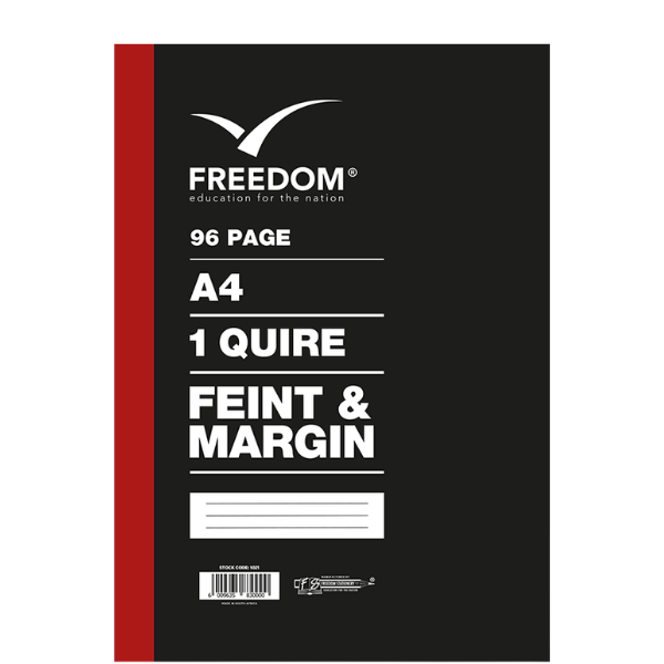 A4 1 Quire 96 Page Feint & Margin
