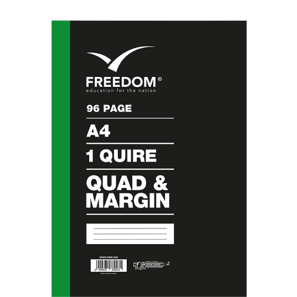 A4 1 Quire 96 Page Quad & Margin