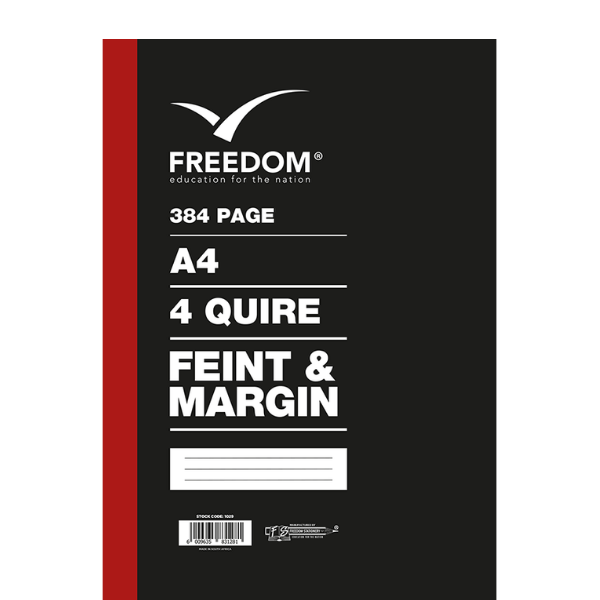 A4 4 Quire 384 Page Feint & Margin