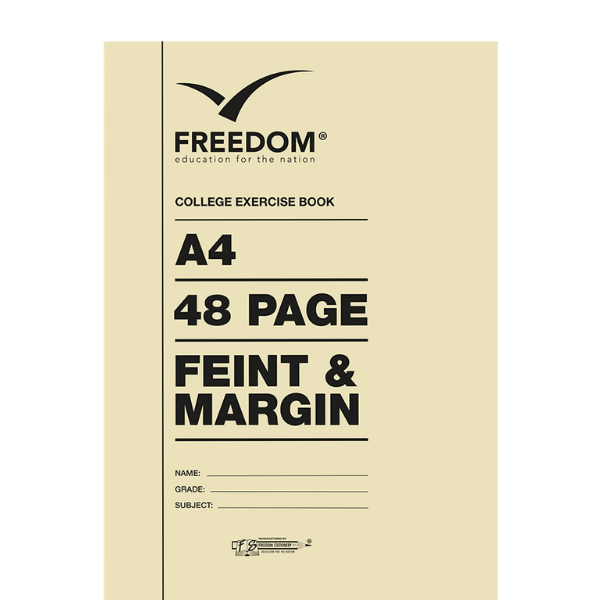 A4 48 Page College Book Feint & Margin