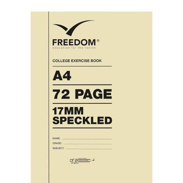 A4 72 Page College Book 17mm Ruled Speckled
