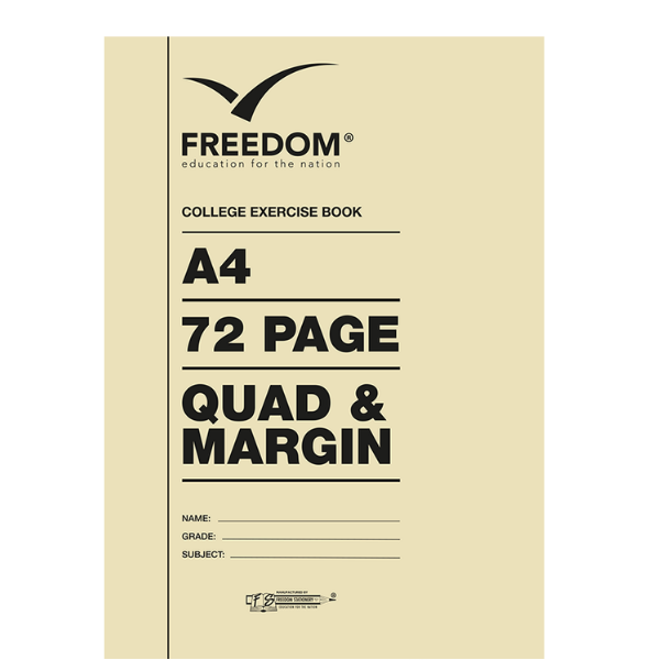 A4 72 Page College Book Quad & Margin