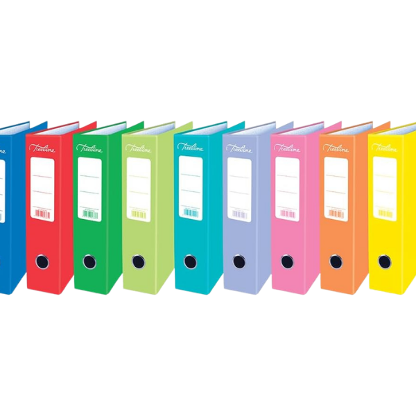 A4 Lever Arch File 80mm Board Spine Solid Assorted Colour (Each)