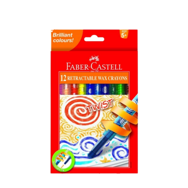 Faber-Castell Retractable Twist Crayons 12's
