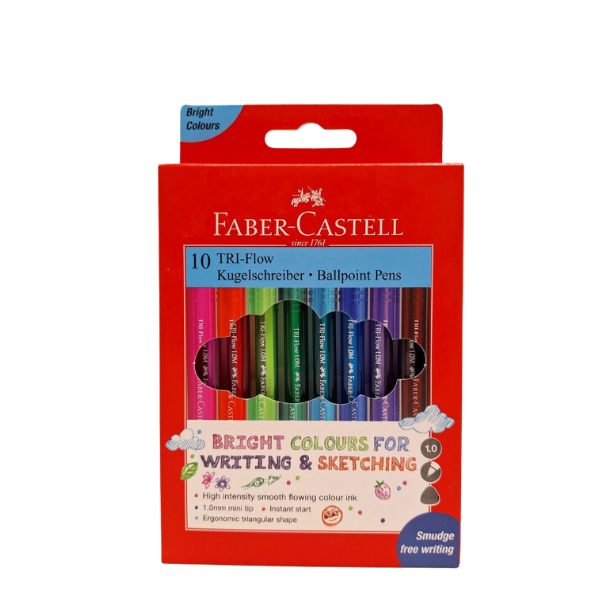 Faber-Castell Tri-Flow Colour Pens 10's