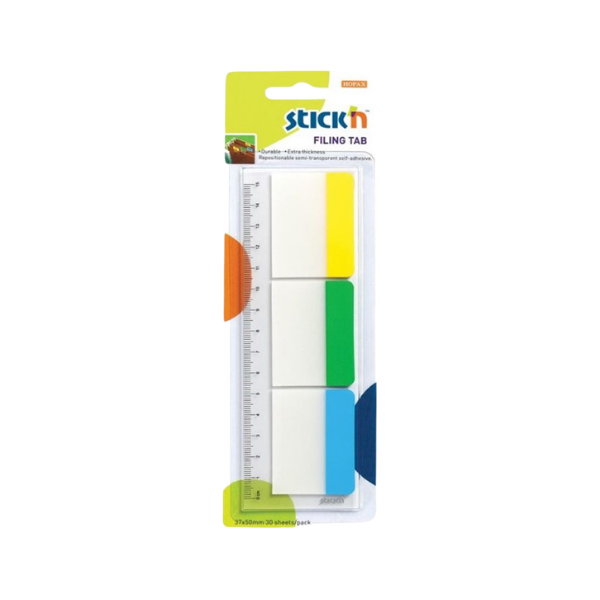 Hanging Filing Tabs 37 x 50mm 3 Assorted Colours