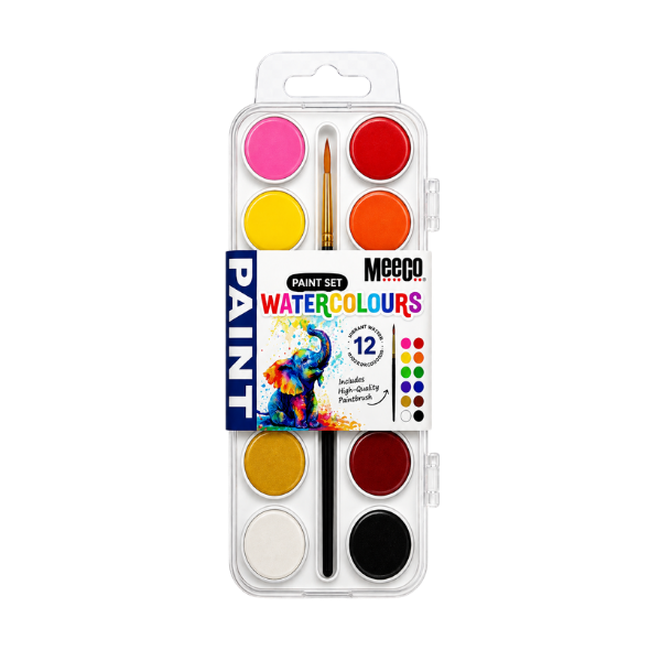 Meeco Watercolour Painting 12 Colour With Free Brush