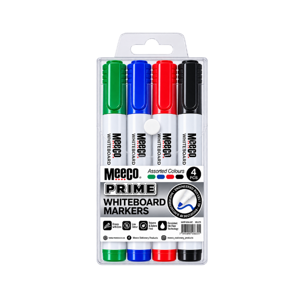 Meeco Whiteboard Marker Bullet Tip 2.0mm Wallet of 4