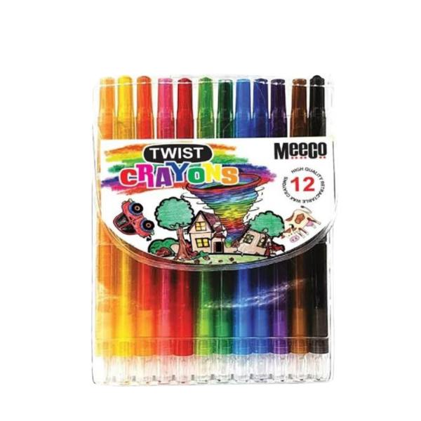 Meeco Twist Retractable Crayons 12's