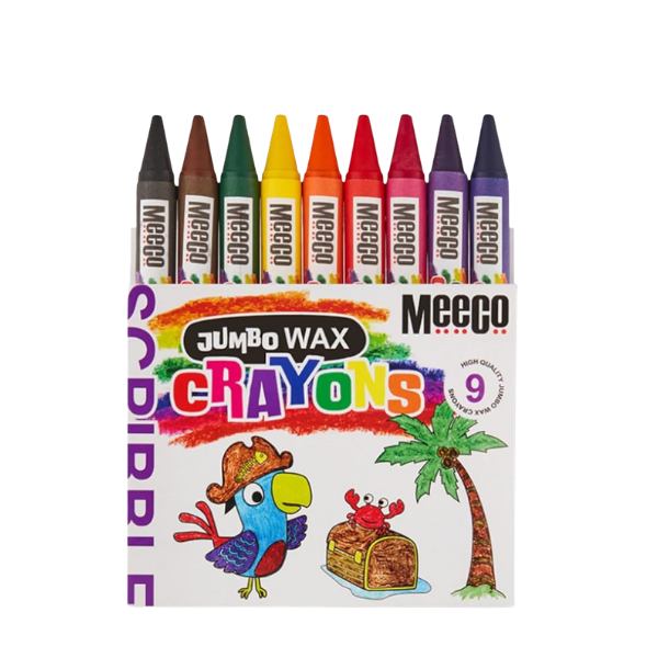 Meeco Wax Crayons Jumbo 9's