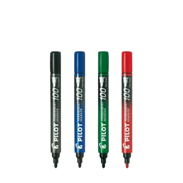 Pilot 100 Fine Permanent Markers Bullet Point Assorted Colours (Each)