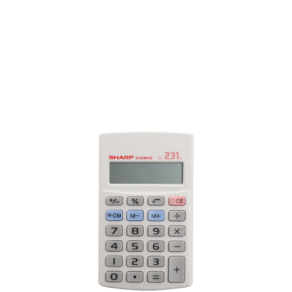 Sharp 8 Digit 3 Key EL231L Calculator