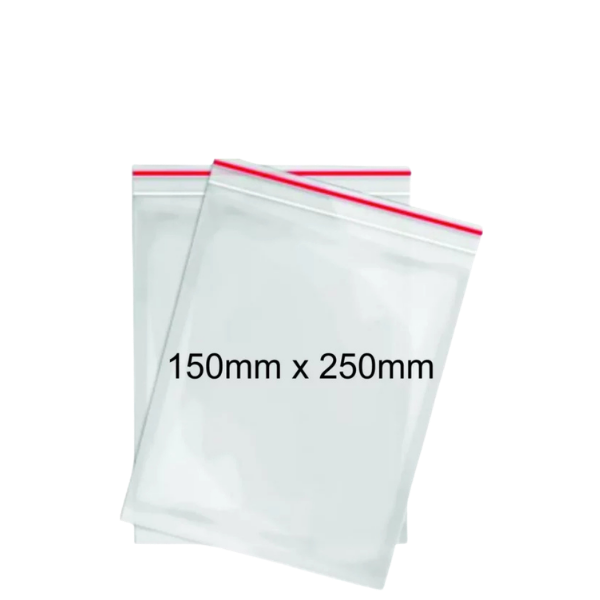 Zip Lock Bags 150 x 250mm Clear 40 Mic (Each)